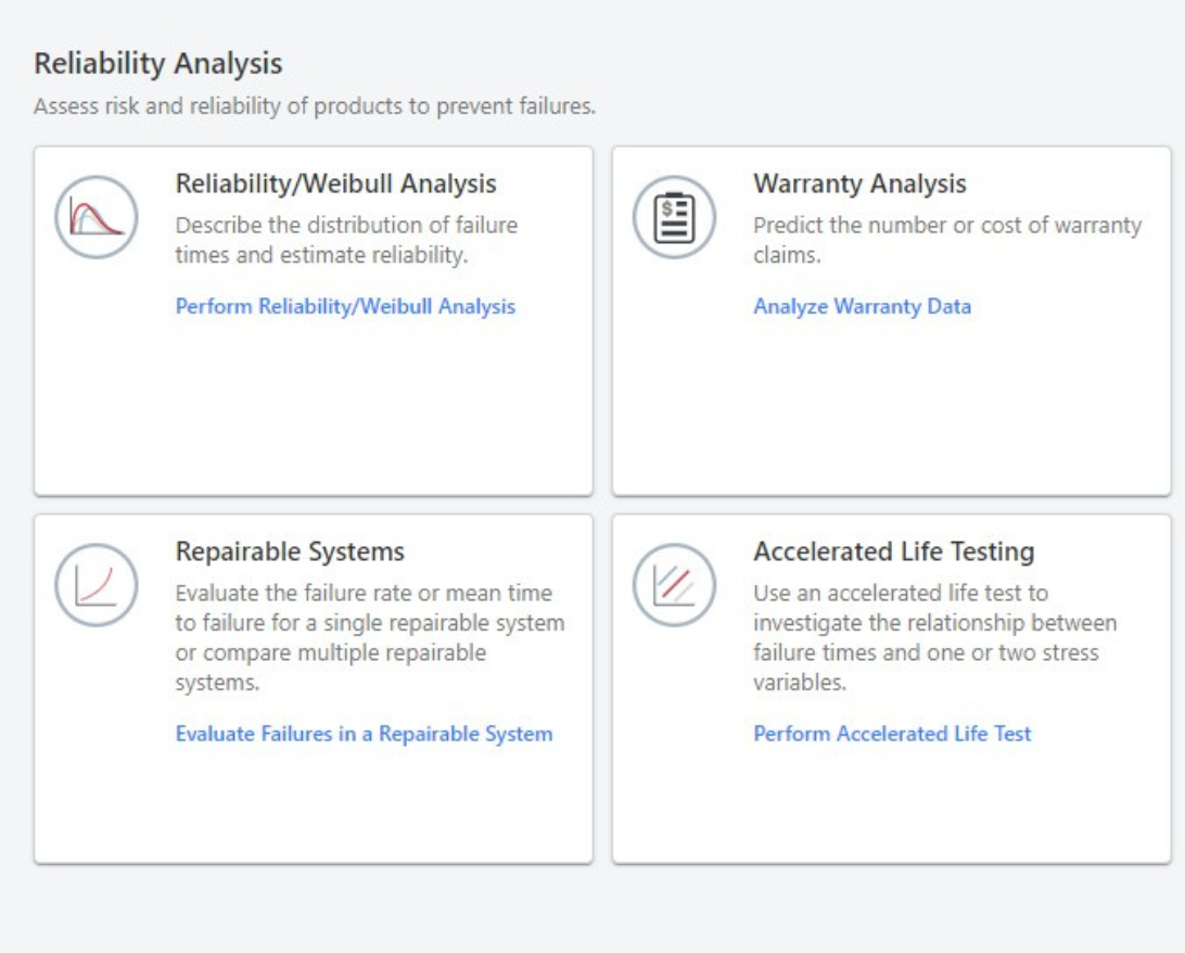 reliability module in Minitab